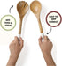 Folkulture Wooden Salad Servers or Tongs - 12-inch Spoon and Fork Set for Serving Salad, Mango Wood, White