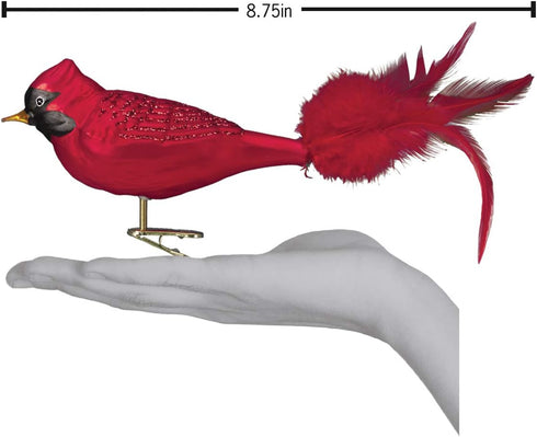 Old World Christmas Large Glass Blown Red Cardinal Ornament for Christmas Tree