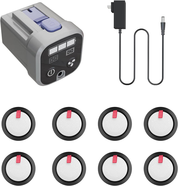 E1 Cordless Stick Vacuum Cleaner Accessories Kit, 2000 mAh Li-ion Battery, Charging Adapter & 8 Pack Filters