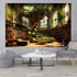 60x40inch Ine Ive Forest Library Tapestry Mysterious Green Tree Medieval Bookshelf Aesthetic Tapestries Vintage Book