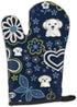 Caroline's Treasures BB5059OVMT Blue Flowers Maltese Oven Mitt - Heat Resistant Thick Kitchen Mitt