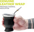 BALIBETOV Leather & Glass Yerba Mate Gourd Set with Yerba Mate Bombilla