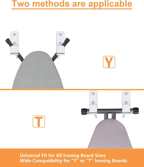 Ironing Board Holder Hanger Wall Mount, 304 Stainless Steel Ironing Board Hanger for Adjustable Distance Ironing Board