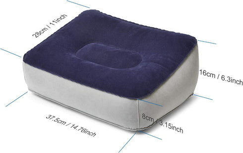 STYDDI Inflatable Foot Rest Pillow, 2 Pack Portable Leg Rest for Airplane, Train, Car, Home