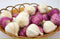 Zzooi Artificial Lifelike Fake Garlic Faux Garlic White and Red 10PCS Totall