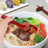 2 Pack Red and Black 6.5-Inch Asian Soup Spoon with Hook Fuji Chinese Japanese Korean Style for Melamine Won Ton Rice