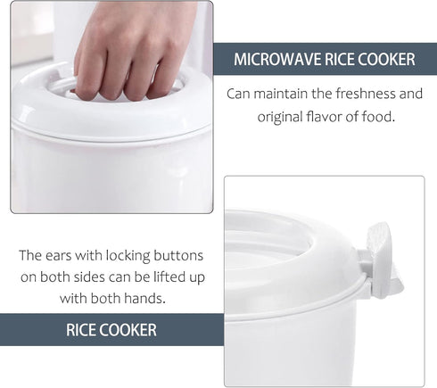 Small Rice Maker Friendly Microwave Rice Cooker, Easy Fast Microwave Cookware for Rice and Pasta
