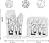 Set of Oven Mitt and Pot Holder, Live Laugh Love Quote, Heat Resistant Non-Slip Surface for Kitchen