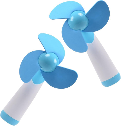 Ogrmar Mini Handheld Fan Personal Fan Battery Soft Foam Blades Powered for Home and Travel 2PC Blue (2) by Ogrmar