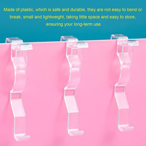 Jetec 2.5 Inch Arc-Shaped Clear Plastic Valance Clips, Hidden Window Blind Holder (30 Pieces)