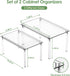 Set 2 11.7" 7.7" 6.3" Delamu Clear Kitchen Cabinet Organizer, of Acrylic Shelf Organizer for Cupboard Organizers