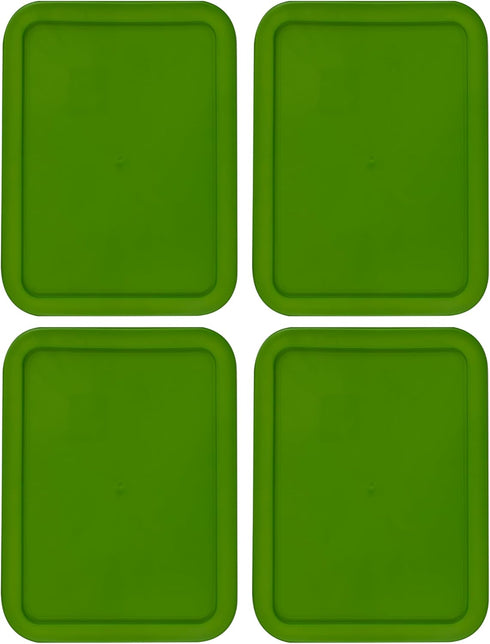 Replacement Lid for Pyrex Plastic Green Cover, 3 Cup (5.75" x 7.75") Bowl Rectangle 7210-PC (4-Pack)