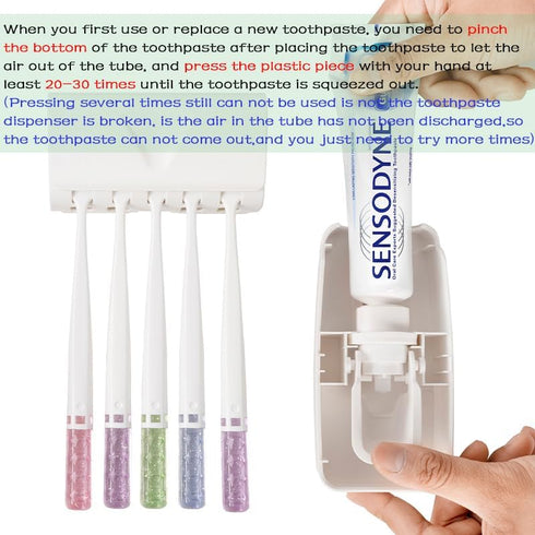 Set, Toothbrush Holder and Toothpaste Dispenser Automatic Toothpaste Squeezer Dispenser, Dispenser Toothpaste Squeezer