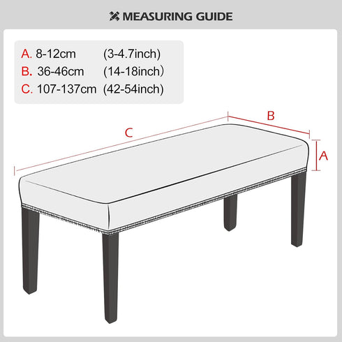 Lebaley Waterproof Stretch Bench Cover Quilted Pattern, Elastic Rectangular Bench Seat Cover, Washable Bench Slipcover