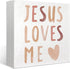 Baby Girls Nursery Decor - Jesus Loves Me Christian Gifts Wood Sign
