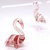 Hand Painted Flamingo Miniature Figurines Collectible Glass Art Bird Decor (2 Red White)