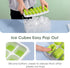 DOQAUS Ice Cube Tray with Lid and Bin, 4 Pack Silicone Plastic Ice Cube Trays with Ice Box and Ice Scoop