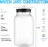 novelinks 32 OZ Clear Plastic Mason Jars with Airtight Lids - 12 PACK Plastic Jars for Kitchen & Household Storage