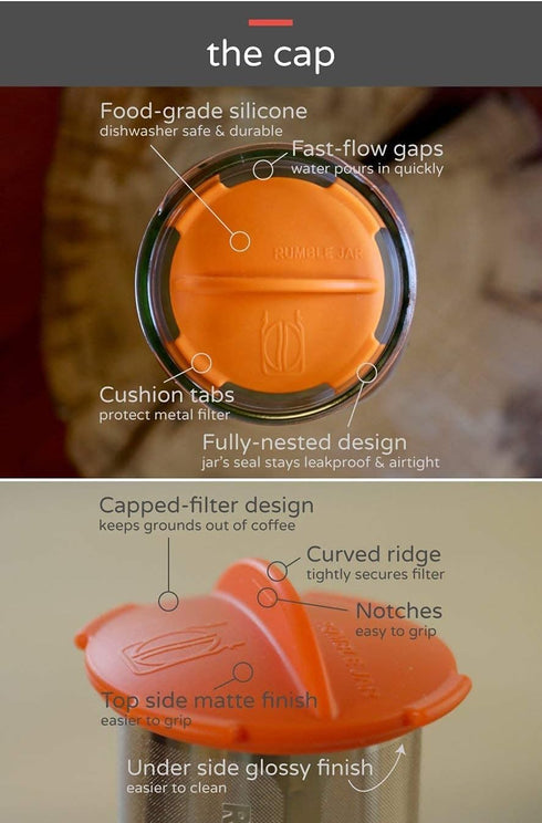 Next-Gen Cold Brew Coffee Maker for Mason Jars - 200 Micron Filter for Coarse Grounds (Jar not included)