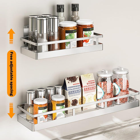 kaileyouxiangongsi SUS304 Stainless steel Wall Mount Spice Rack Storage Basket - Seasoning Container, Kitchen Spice