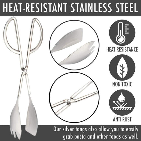 Stainless Steel Buffet Tongs Set of 2, 10.3'