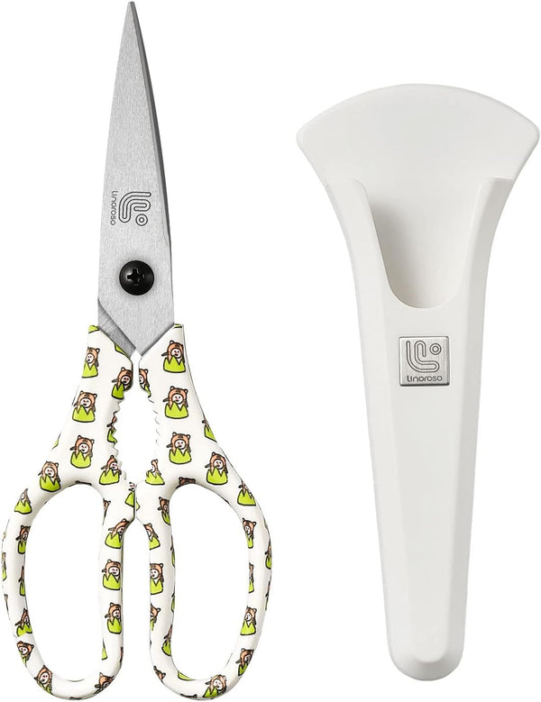 Linoroso Kitchen Scissors - Heavy Duty Kitchen Shears with Magnetic Holder, Japanese Steel 4034