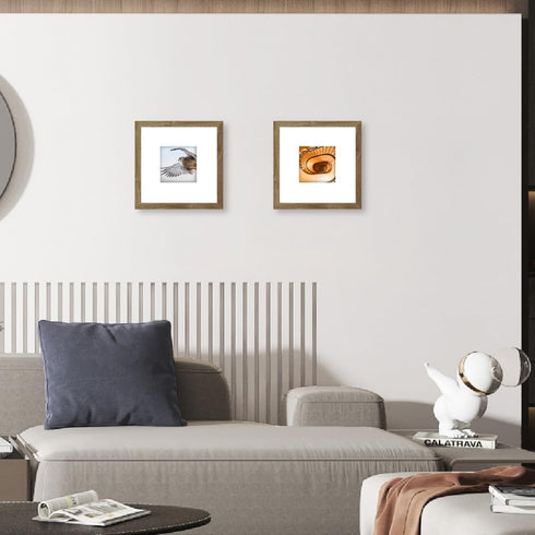 8x8 4x4 8 8 Set 15 Memory Island with Photo Frames for Wall and Tabletop Display, by Walnut Wood Picture Frames with HD