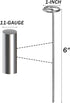 Yesland 100 Pack 6-Inch Circle Top Pins, 11 Gauge Anti-Rust Galvanized Steel Landscape Staples Pins Silver Garden Stakes G-shaped SOD Staples for Ground Landscape Fabrics, Dog Fences and PVC Pipes