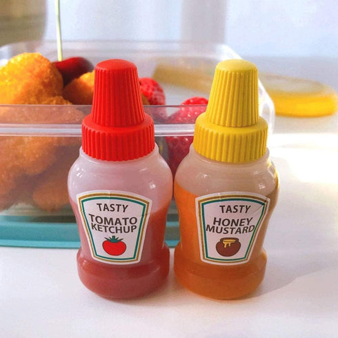 Dreamxue 25ml Mini Ketchup Bottles, Refillable Condiment Squeeze Bottle Salad Dressing Tomato Bento Box Diner Mayo