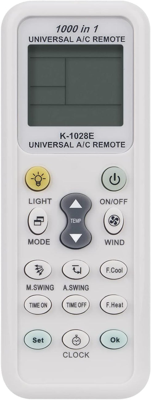 Universal A/C Unit Remote Control - Replacement Compatible for Fujitsu, Haier, Panasonic, LG, Sharp, Toshiba