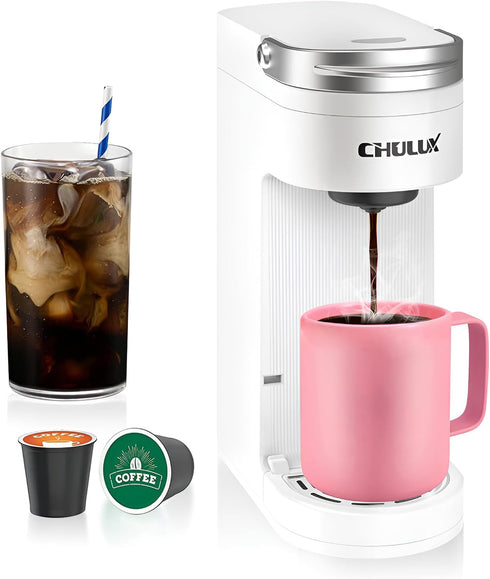 CHULUX Slim Single Serve Coffee Maker for K Pod, One Cup Coffee