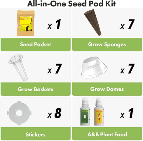 7 350+ 7-pods) LYKOCLEAN Seeds for iDOO Hydroponics Growing System, Seed pods, Seeds (Herb