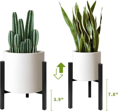 12 14 16 inch Plants-1ps IZIDDO Adjustable Plant Stand Indoor, Black Metal Planter Stands Outdoor, Mid Century Modern
