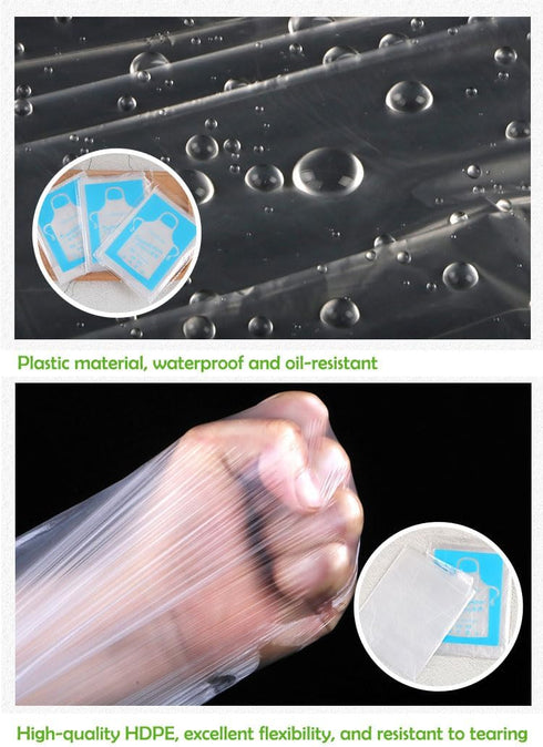 Disposable Aprons (50 Count) - Waterproof Plastic Apron for Painting, Cooking, Housework, and Picnics