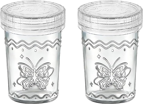 2-Pack 20oz Glass Jars with Lids, glass yogurt containers with lids, wide