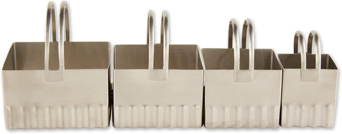 RSVP International Endurance Biscuit Cutters, Set of 4, Rippled Square, Stainless