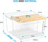 Trash Bag Dispenser Roll Holder - Clear Garbage Bag Holder Dispenser with Bamboo Lid and Sliding Drawer Box, Trash Bag