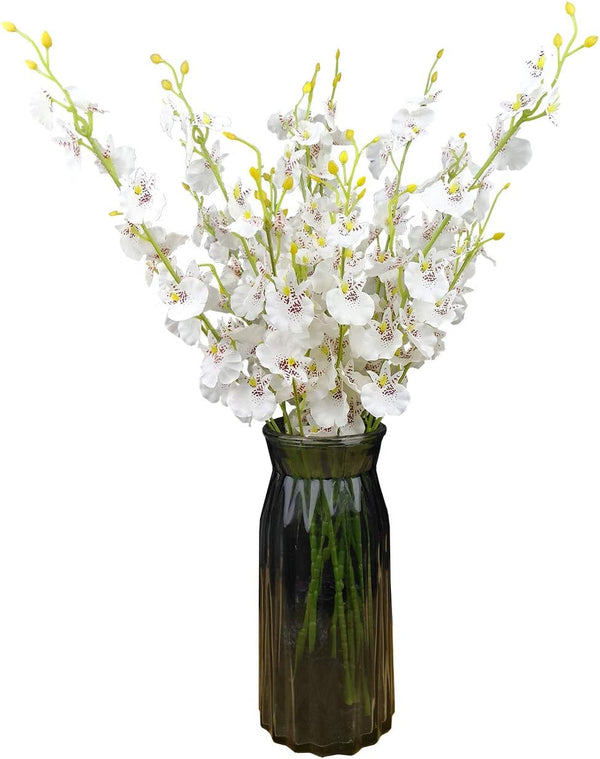 Silk Flowers in Bulk, 10 Pcs Artificial Orchids (Each 20”) for Wedding Party Home Office Decoration