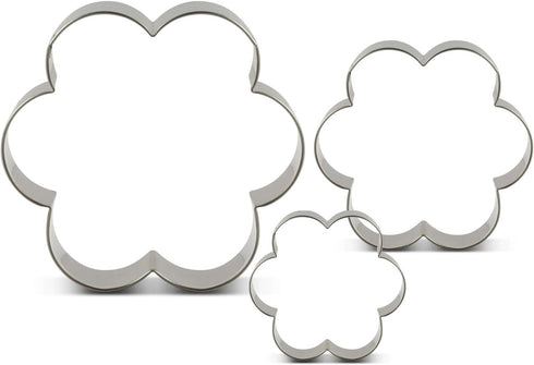 LILIAO Flower Cookie Cutters - 3 Sizes: Large 3.7", Medium 3.3", Small 2.6" - Stainless Steel