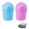 2 Pcs Plastic Mini Wastebasket Trash Can, Swing Lid with 120 Trash Bags for Home, Office, Blue + Purple