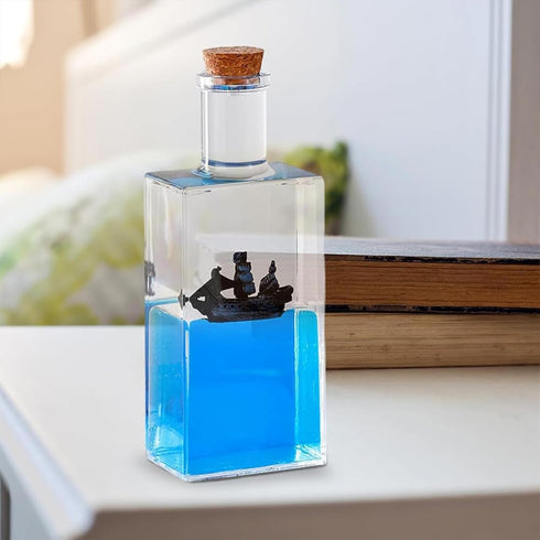 Cruise Ship Fluid Drift Bottle, Unsinkable Boat in a Box, Titanic Cruise Ship Model Liquid Wave Cruise Ship Decoration