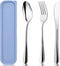 HANSGO 3PCS Portable Utensils Set with Case, Reusable Stainless Steel Cutlery for Lunch, Camping, School, Office