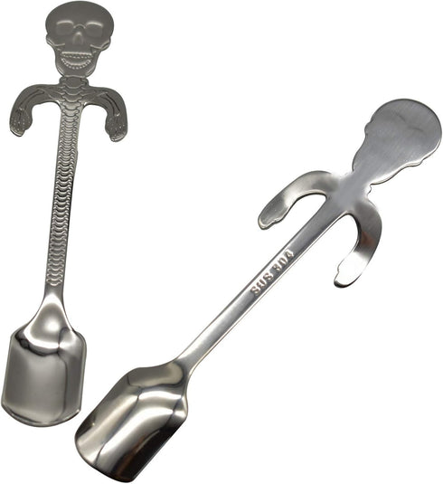 Maydahui 6PCS Skull Spoons, 5 Inch 18/10 Stainless Steel Teaspoons for Halloween Party