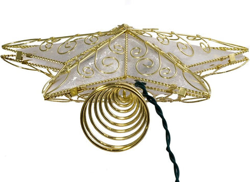 Kurt Adler UL1881 Gold Reflector Star Treetop, 10 Light, 8.5-Inch