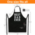 BBQ Funny Apron for Men - Best Dad Ever Chef Bib with 2 Pockets, Adjustable Neck Strap, Black