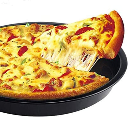 IME Nonstick Pizza Pan - 10 Inch Carbon Steel Deep Dish Baking Tray for Home Kitchen Bakeware