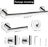 NearMoon 5 Pcs Bathroom Hardware Set, SUS 304 Stainless Steel, 16" Towel Bar, Toilet Paper Holder, 3 Hooks, Chrome