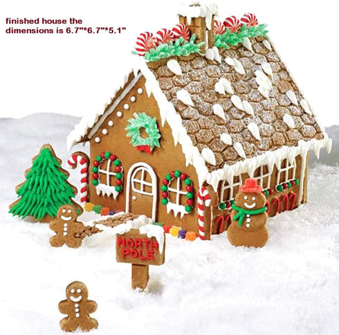 Sakolla Gingerbread House Cookie Cutter Set (Set of 10) - 3D Christmas Cookie Cutters with Gift Box