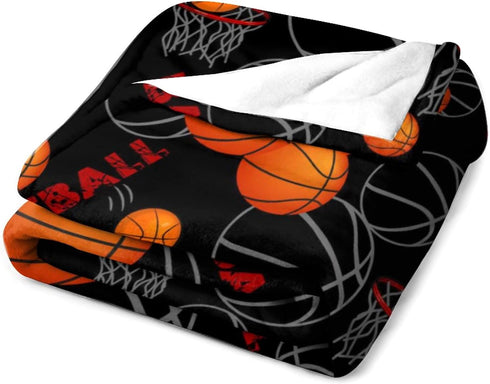 Brloote Cozy 3D 80"X60" Super Soft Basketball Blanket Lightweight Printed Flannel Soccer Baseball Throw Blankets