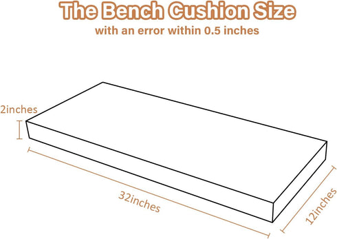 Navenwelle 32x12x2 Linen Bench Cushion, Strengthen Breathable Indoor Seat Cushions, High-Density Bench Pad